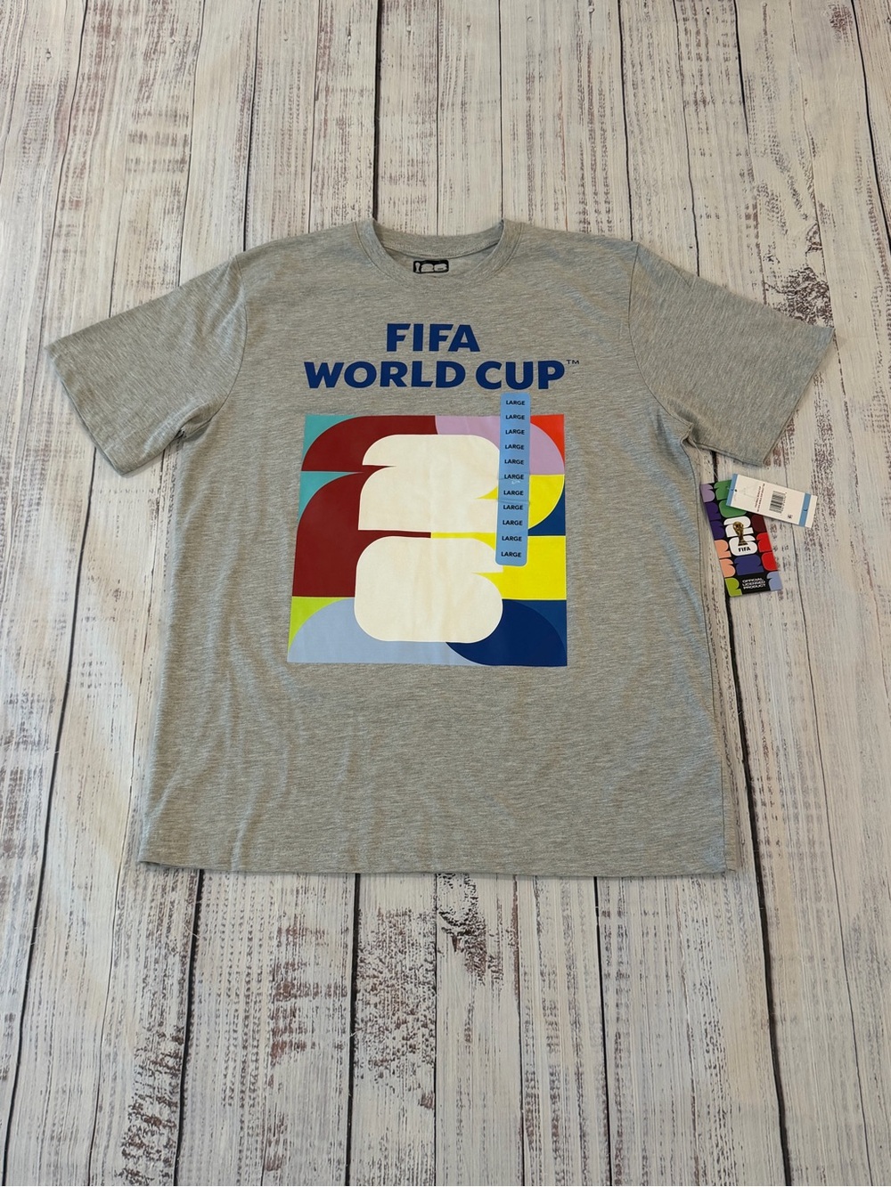 NWT FIFA World Cup 2026 Canada Mexico USA Graphic T-Shirt Large Gray